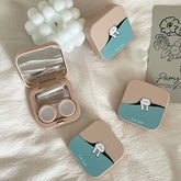 Estuche para lentes de contacto de colores con diseño de dibujos animados